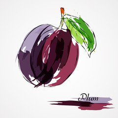 Violet plum fruit