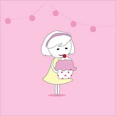 girl with cupcake