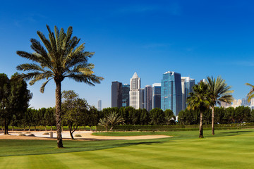 Naklejka premium Teacom is a newly developed area of Dubai, UAE