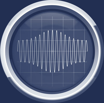 Signal With Amplitude Modulation On The Oscilloscope Screen In B