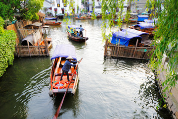 Fototapeta na wymiar Zhouzhuang in China is known as the Venice of the East