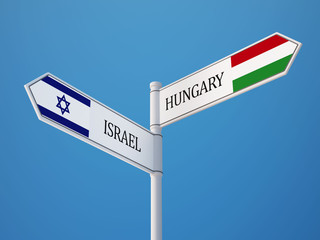 Israel Hungary  Sign Flags Concept