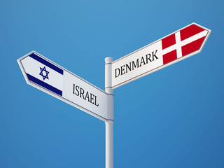 Denmark Israel  Sign Flags Concept