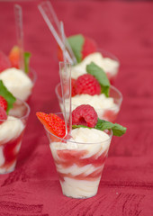 English desser..Creamy vanilla mascarpone cream with fruit