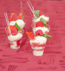 English desser..Creamy vanilla mascarpone cream with fruit