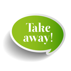 Take away sticker label
