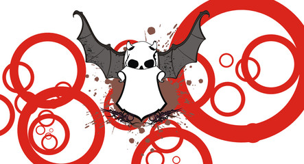 skull bat wings tattoo card0