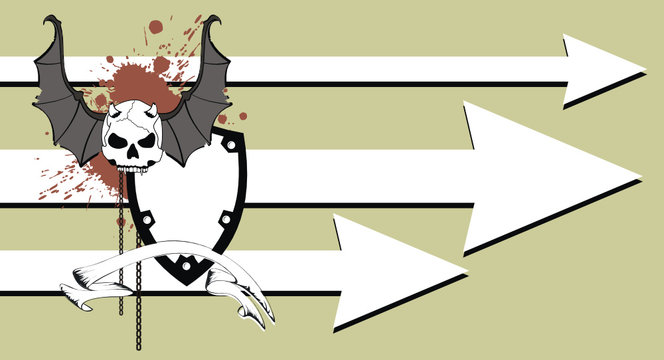 skull bat wings tattoo card5