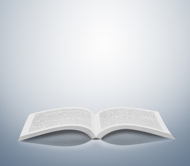 Open book isolated on blue background