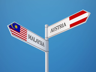 Austria Malaysia  Sign Flags Concept