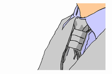 giacca e cravatta su sfondo bianco