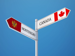 Canada Montenegro.   Sign Flags Concept