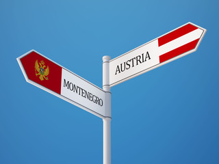 Austria Montenegro.   Sign Flags Concept