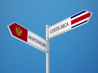 Costa Rica. Montenegro.   Sign Flags Concept