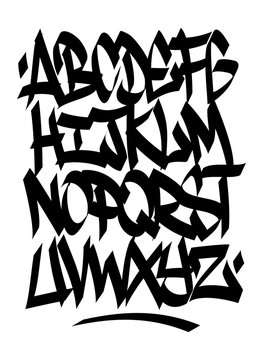 Fototapeta Hand written graffiti font alphabet. Vector