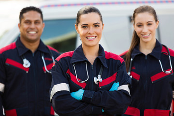 beautiful young EMT and colleagues