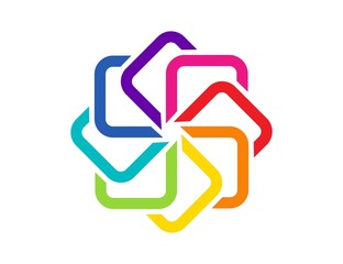 business logo,abstract media symbol, cards and books store icon