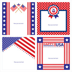 Obraz premium American Independence day template card sets
