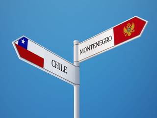Chile Montenegro.   Sign Flags Concept