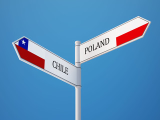 Poland Chile  Sign Flags Concept