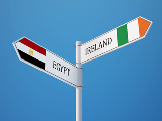 Egypt Ireland  Sign Flags Concept