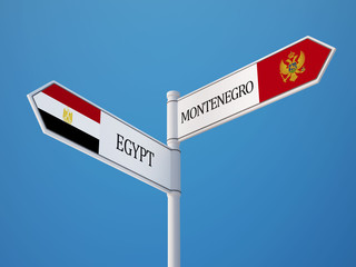 Egypt Montenegro.   Sign Flags Concept