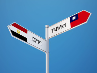 Taiwan Egypt  Sign Flags Concept