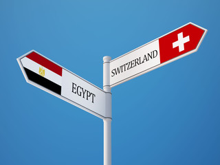 Switzerland Egypt  Sign Flags Concept