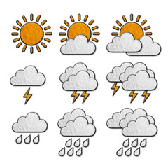 Weather Icons Set  made from toy clay