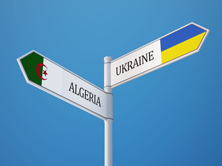 Ukraine Algeria  Sign Flags Concept