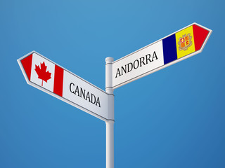 Andorra Canada  Sign Flags Concept