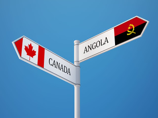 Angola Canada  Sign Flags Concept