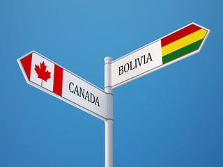 Bolivia Canada  Sign Flags Concept