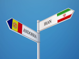 Andorra Iran  Sign Flags Concept