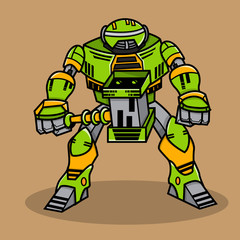 Super War Robot Illustration