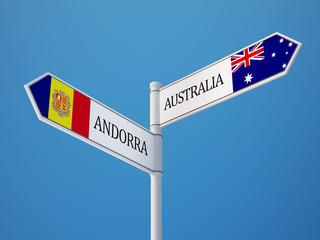 Australia Andorra  Sign Flags Concept