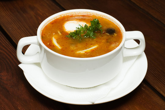 Russian cuisine, soup hodgepodge - soljanka