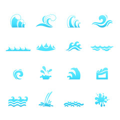 water wave icons vector eps10