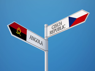 Angola Czech Republic  Sign Flags Concept