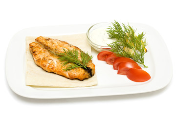 Fish steak barbecue
