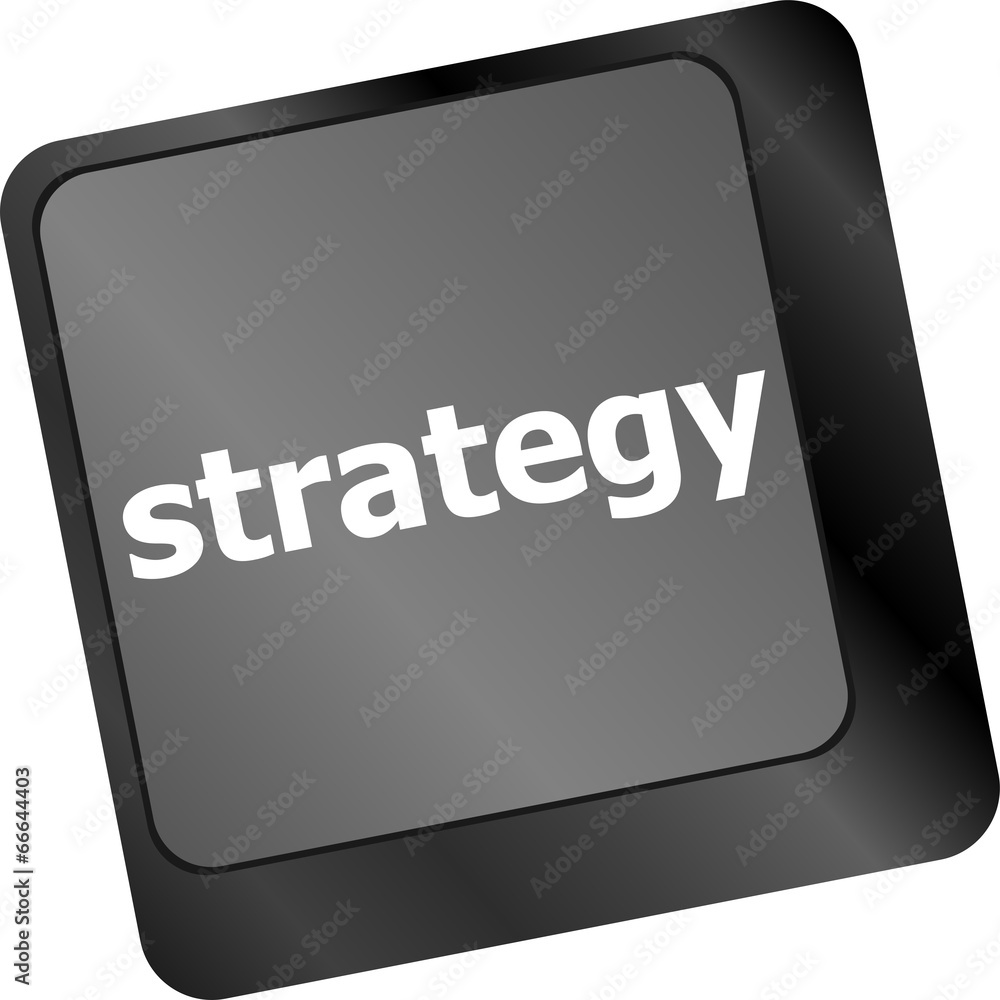 Poster strategy button on keyboard key button