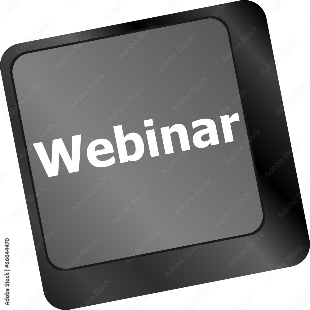 Poster webinar button on computer keyboard key