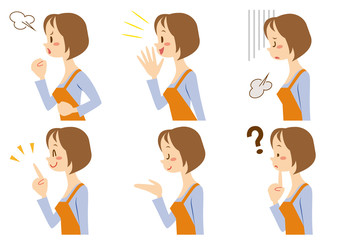 横向き　ショートヘアの主婦