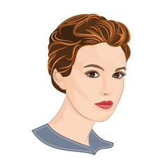 Girl with short hair elegance portraits vector illustration