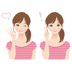 女性　表情　セット