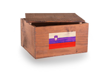 Wooden crate isolated on a white background