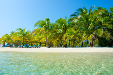 Obraz premium Paradise Beach on beautiful island South Water Caye - Belize