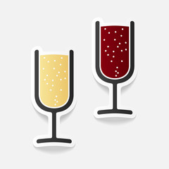 realistic design element: wine