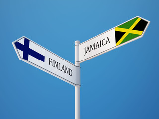 Finland Jamaica  Sign Flags Concept