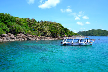 Boat near the island